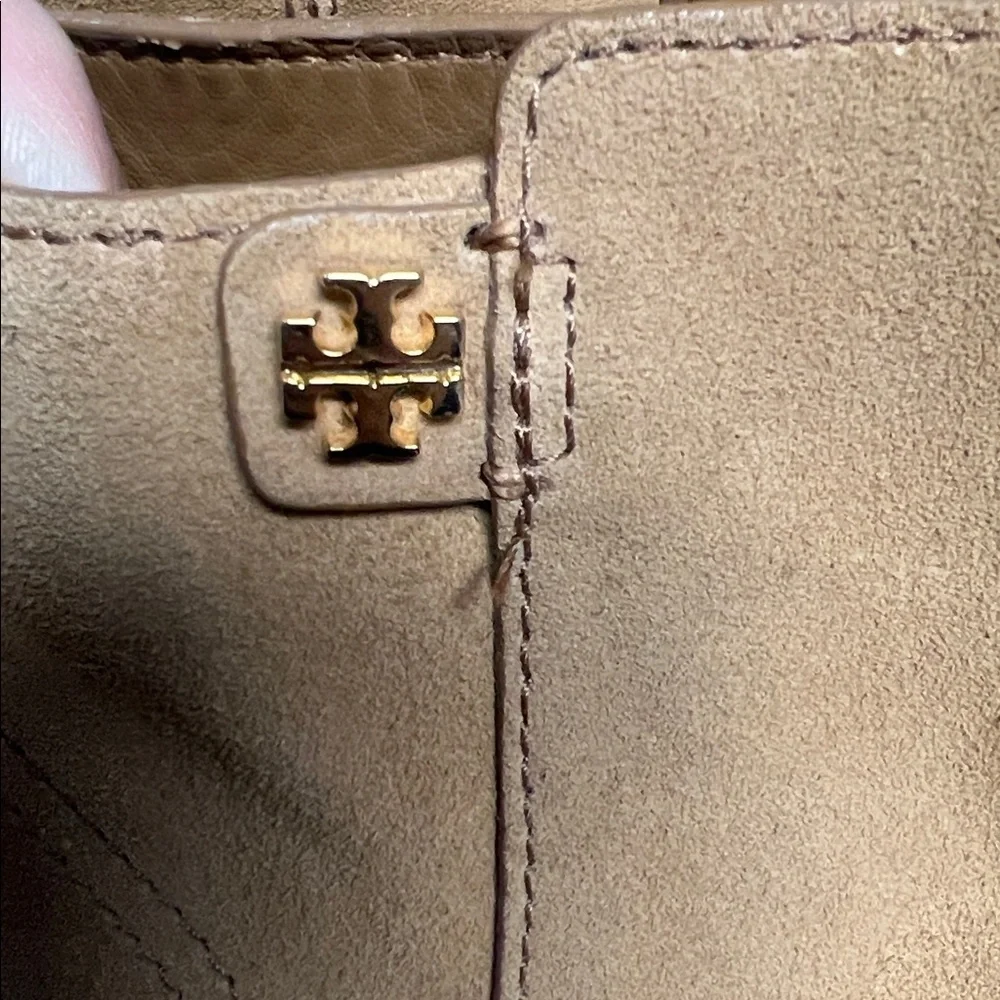 Tory Burch Women’s SabeCamel Suede Heeled Boots 9.0